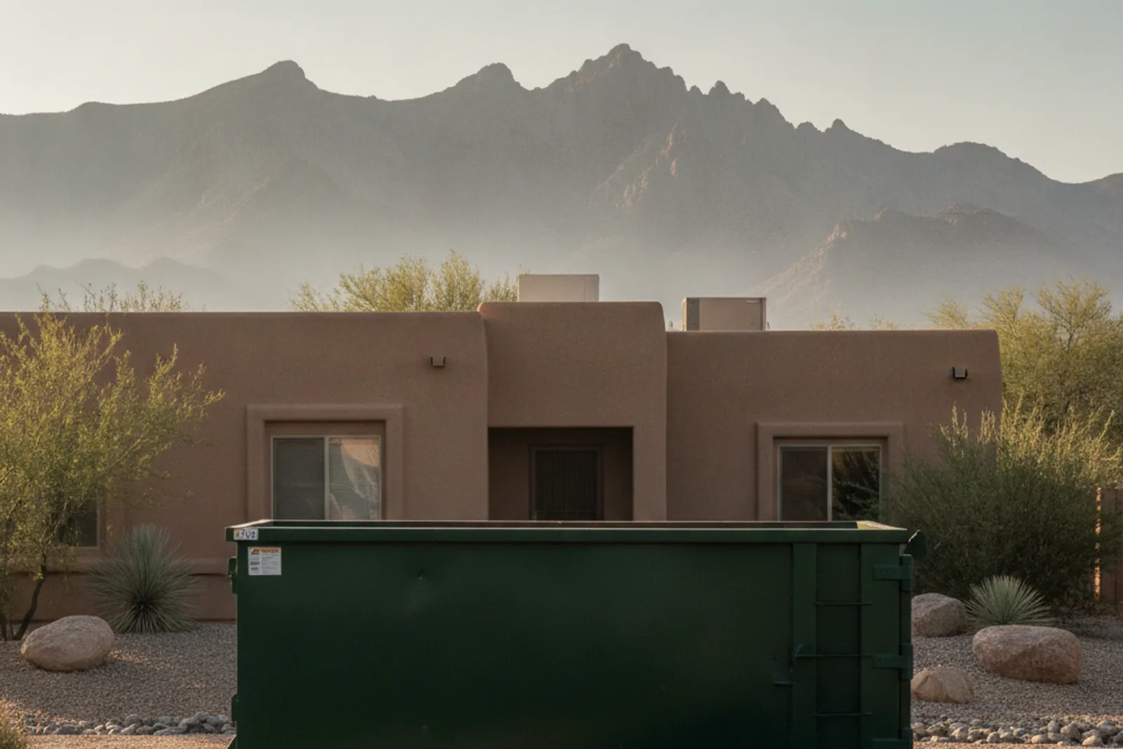 Roll-off dumpster dropped for an Las Cruces renovation